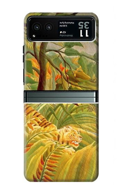 S3344 Henri Rousseau Tiger in a Tropical Storm Hülle Schutzhülle Taschen für Motorola Razr 40