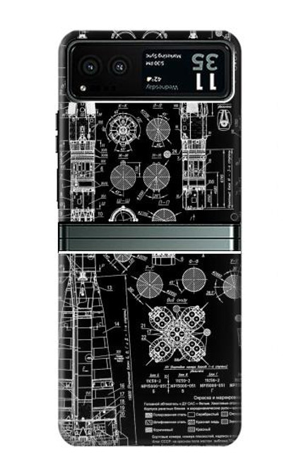 S3436 Apollo Blue Print Hülle Schutzhülle Taschen für Motorola Razr 40