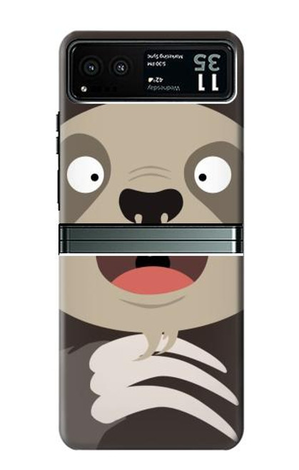 S3855 Sloth Face Cartoon Hülle Schutzhülle Taschen für Motorola Razr 40
