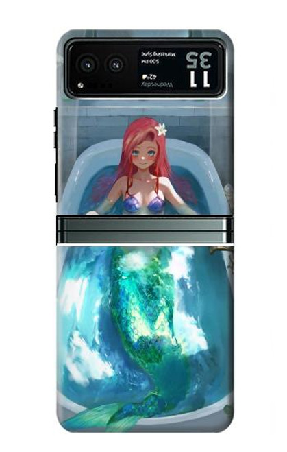 S3911 Cute Little Mermaid Aqua Spa Hülle Schutzhülle Taschen für Motorola Razr 40