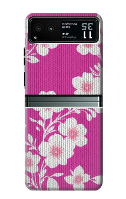 S3924 Cherry Blossom Pink Background Hülle Schutzhülle Taschen für Motorola Razr 40