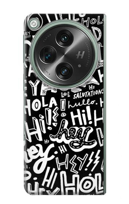 S2744 Hey Hi Hello Art Pattern Hülle Schutzhülle Taschen für OnePlus OPEN