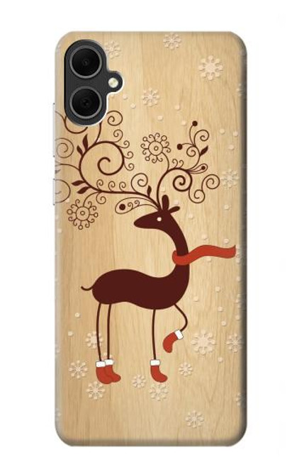 S3081 Wooden Raindeer Graphic Printed Hülle Schutzhülle Taschen für Samsung Galaxy A05