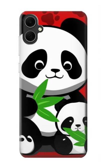 S3929 Cute Panda Eating Bamboo Hülle Schutzhülle Taschen für Samsung Galaxy A05