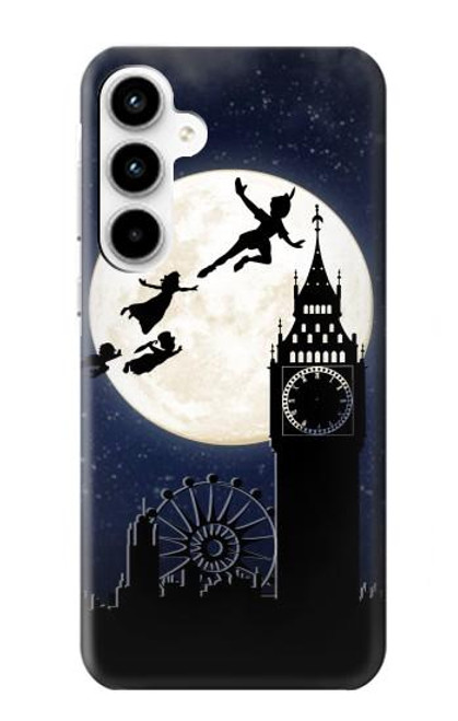 S3249 Peter Pan Fly Full Moon Night Hülle Schutzhülle Taschen für Samsung Galaxy A35 5G