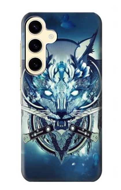 S1135 Wolf with knives Rock Hülle Schutzhülle Taschen für Samsung Galaxy S24