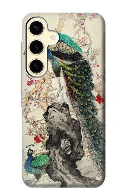 S2086 Peacock Painting Hülle Schutzhülle Taschen für Samsung Galaxy S24