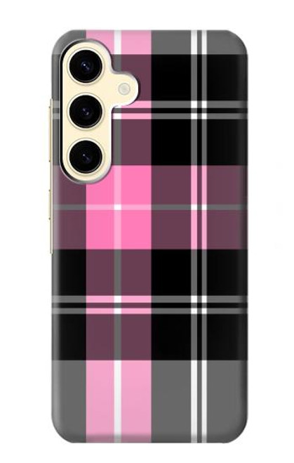 S3091 Pink Plaid Pattern Hülle Schutzhülle Taschen für Samsung Galaxy S24