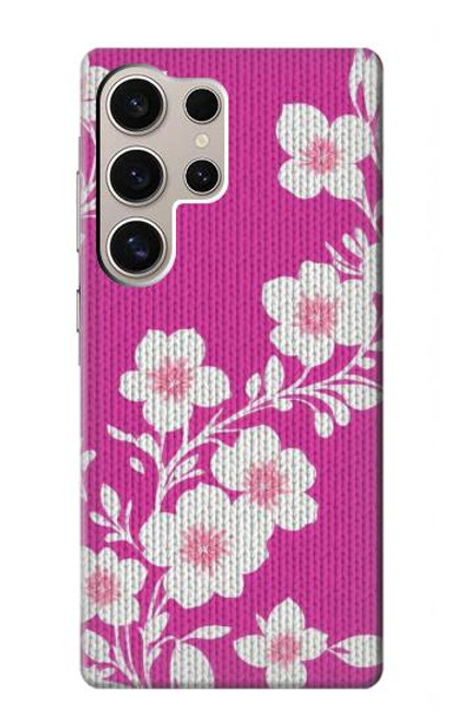 S3924 Cherry Blossom Pink Background Hülle Schutzhülle Taschen für Samsung Galaxy S24 Ultra