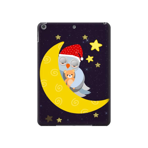 S2849 Cute Sleepy Owl Moon Night Hülle Schutzhülle Taschen für iPad 10.2 (2021,2020,2019), iPad 9 8 7