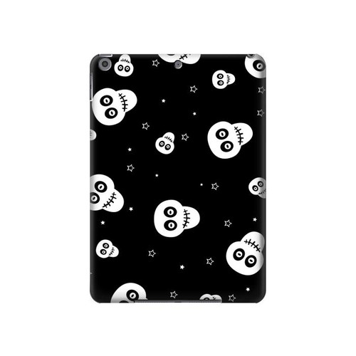 S3261 Smile Skull Halloween Pattern Hülle Schutzhülle Taschen für iPad 10.2 (2021,2020,2019), iPad 9 8 7