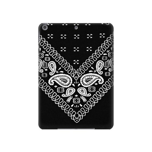 S3363 Bandana Black Pattern Hülle Schutzhülle Taschen für iPad 10.2 (2021,2020,2019), iPad 9 8 7