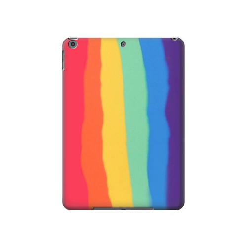 S3799 Cute Vertical Watercolor Rainbow Hülle Schutzhülle Taschen für iPad 10.2 (2021,2020,2019), iPad 9 8 7