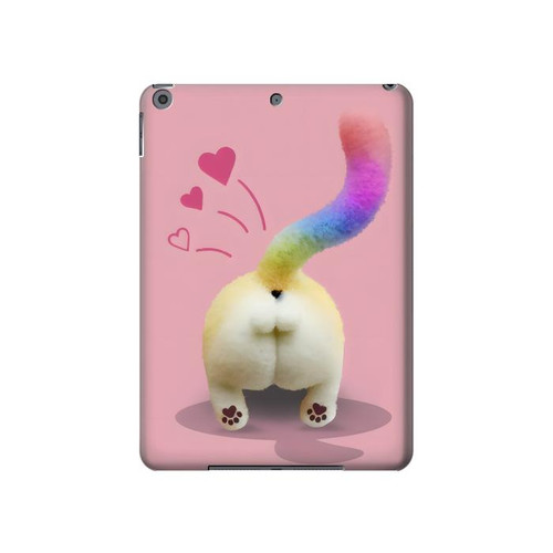 S3923 Cat Bottom Rainbow Tail Hülle Schutzhülle Taschen für iPad 10.2 (2021,2020,2019), iPad 9 8 7