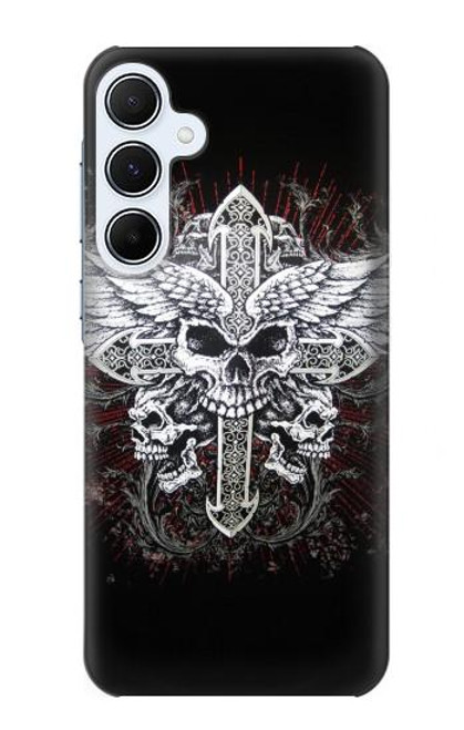 S1434 Skull Wing Tattoo Biker Hülle Schutzhülle Taschen für Samsung Galaxy A55 5G