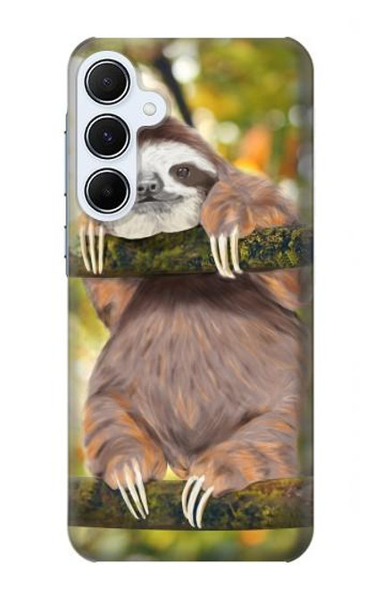 S3138 Cute Baby Sloth Paint Hülle Schutzhülle Taschen für Samsung Galaxy A55 5G