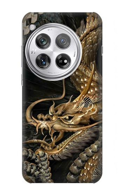S0426 Gold Dragon Hülle Schutzhülle Taschen für OnePlus 12