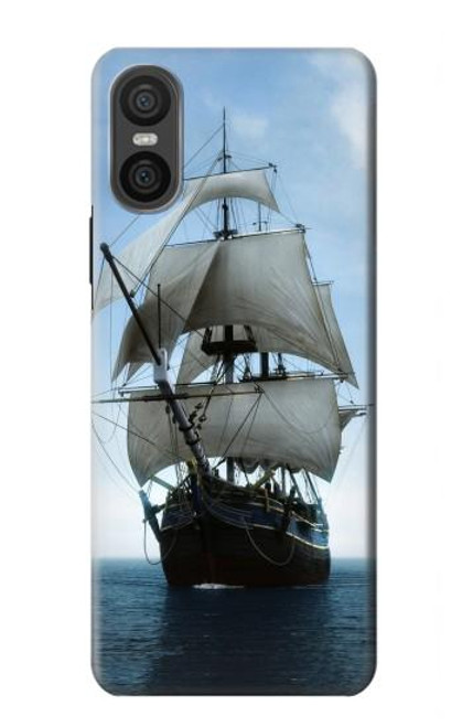 S1096 Sailing Ship in an Ocean Hülle Schutzhülle Taschen für Sony Xperia 10 VI
