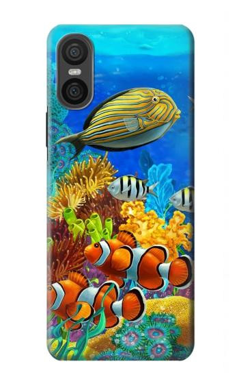 S2568 Sea Seabed Fish Corals Underwater Ocean Hülle Schutzhülle Taschen für Sony Xperia 10 VI