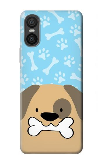 S2669 Cute Dog Paws Bones Cartoon Hülle Schutzhülle Taschen für Sony Xperia 10 VI