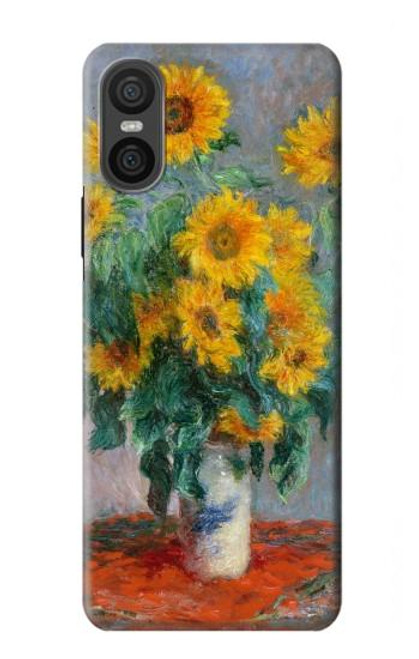 S2937 Claude Monet Bouquet of Sunflowers Hülle Schutzhülle Taschen für Sony Xperia 10 VI