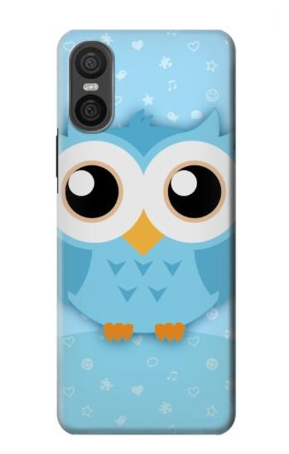S3029 Cute Blue Owl Hülle Schutzhülle Taschen für Sony Xperia 10 VI