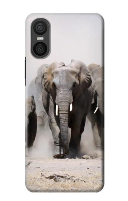 S3142 African Elephant Hülle Schutzhülle Taschen für Sony Xperia 10 VI