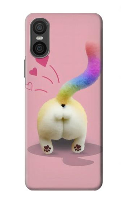 S3923 Cat Bottom Rainbow Tail Hülle Schutzhülle Taschen für Sony Xperia 10 VI