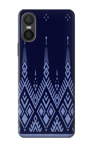 S3950 Textile Thai Blue Pattern Hülle Schutzhülle Taschen für Sony Xperia 10 VI
