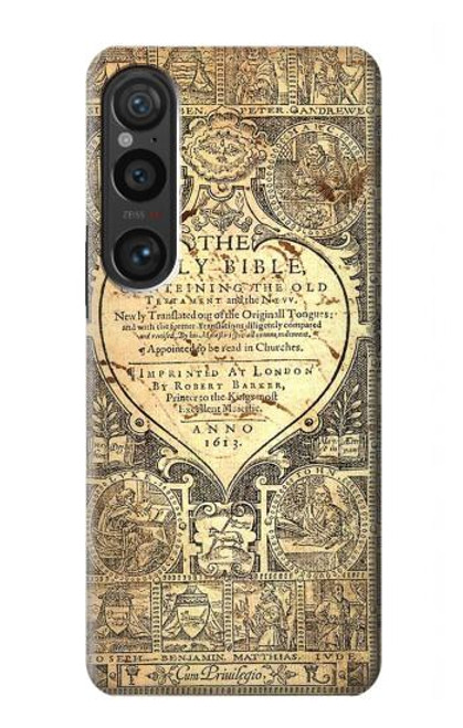 S0330 Bible Page Hülle Schutzhülle Taschen für Sony Xperia 1 VI