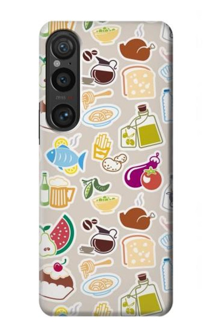 S2321 Food and Drink Seamless Hülle Schutzhülle Taschen für Sony Xperia 1 VI