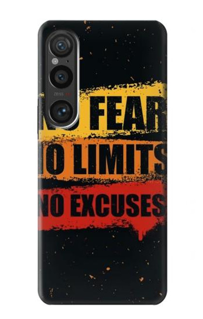 S3492 No Fear Limits Excuses Hülle Schutzhülle Taschen für Sony Xperia 1 VI