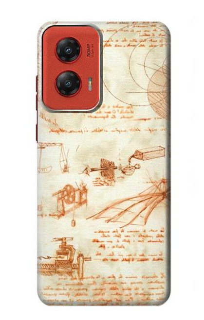 S0566 Technical Drawing Da Vinci Hülle Schutzhülle Taschen für Motorola Moto G Stylus 5G (2024)