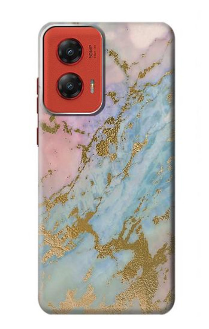 S3717 Rose Gold Blue Pastel Marble Graphic Printed Hülle Schutzhülle Taschen für Motorola Moto G Stylus 5G (2024)