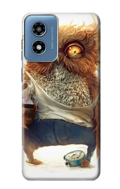 S1133 Wake up Owl Hülle Schutzhülle Taschen für Motorola Moto G Play 4G (2024)