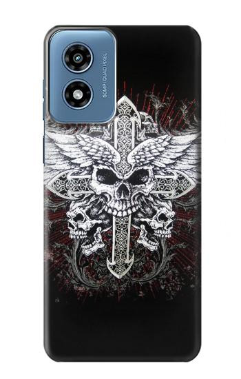 S1434 Skull Wing Tattoo Biker Hülle Schutzhülle Taschen für Motorola Moto G Play 4G (2024)