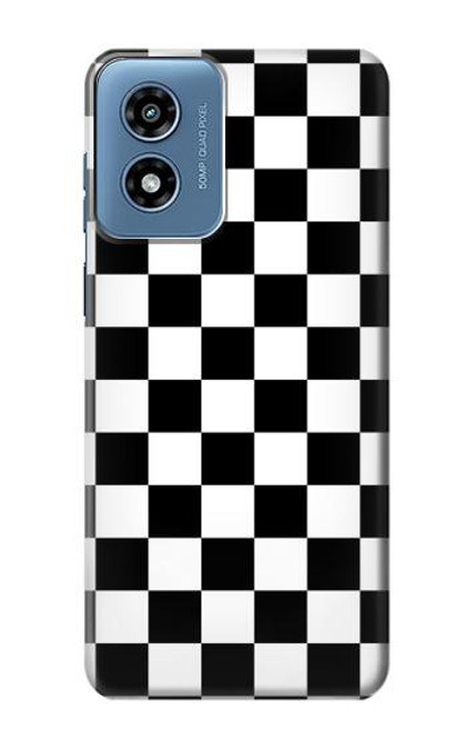 S1611 Black and White Check Chess Board Hülle Schutzhülle Taschen für Motorola Moto G Play 4G (2024)