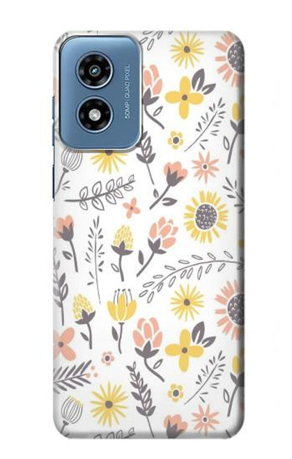 S2354 Pastel Flowers Pattern Hülle Schutzhülle Taschen für Motorola Moto G Play 4G (2024)