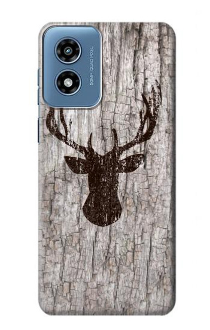 S2505 Reindeer Head Old Wood Texture Graphic Hülle Schutzhülle Taschen für Motorola Moto G Play 4G (2024)
