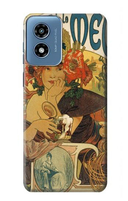 S2740 Alphonse Mucha Bieres De La Muse Hülle Schutzhülle Taschen für Motorola Moto G Play 4G (2024)