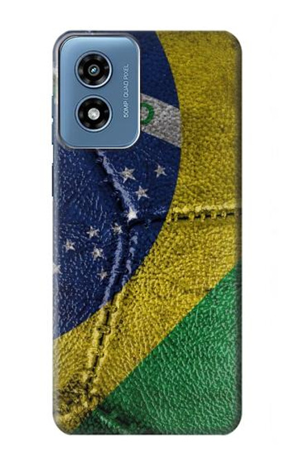 S3297 Brazil Flag Vintage Football Graphic Hülle Schutzhülle Taschen für Motorola Moto G Play 4G (2024)