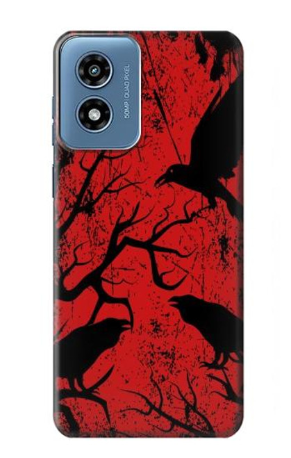 S3325 Crow Black Blood Tree Hülle Schutzhülle Taschen für Motorola Moto G Play 4G (2024)