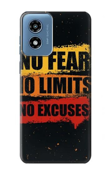 S3492 No Fear Limits Excuses Hülle Schutzhülle Taschen für Motorola Moto G Play 4G (2024)