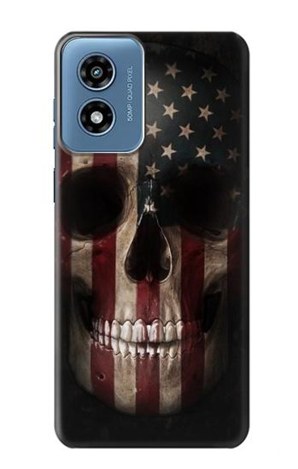 S3850 American Flag Skull Hülle Schutzhülle Taschen für Motorola Moto G Play 4G (2024)