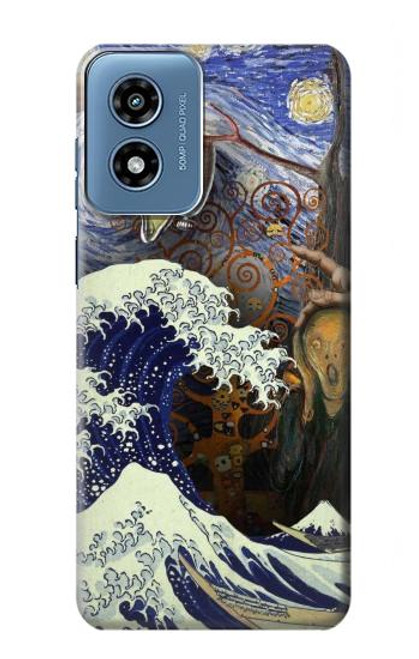 S3851 World of Art Van Gogh Hokusai Da Vinci Hülle Schutzhülle Taschen für Motorola Moto G Play 4G (2024)