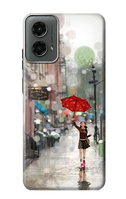 S0108 Girl in The Rain Hülle Schutzhülle Taschen für Motorola Moto G 5G (2024)