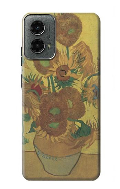S0214 Van Gogh Vase Fifteen Sunflowers Hülle Schutzhülle Taschen für Motorola Moto G 5G (2024)
