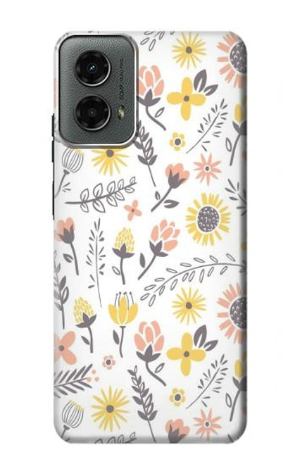 S2354 Pastel Flowers Pattern Hülle Schutzhülle Taschen für Motorola Moto G 5G (2024)