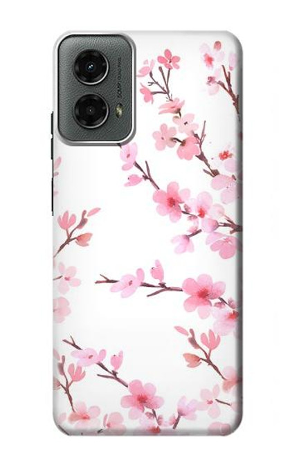 S3707 Pink Cherry Blossom Spring Flower Hülle Schutzhülle Taschen für Motorola Moto G 5G (2024)