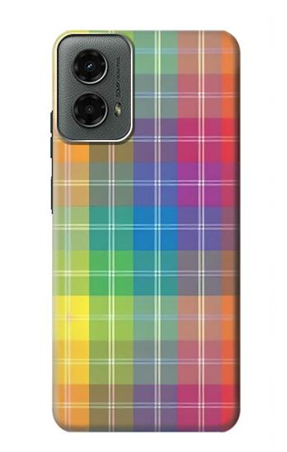 S3942 LGBTQ Rainbow Plaid Tartan Hülle Schutzhülle Taschen für Motorola Moto G 5G (2024)